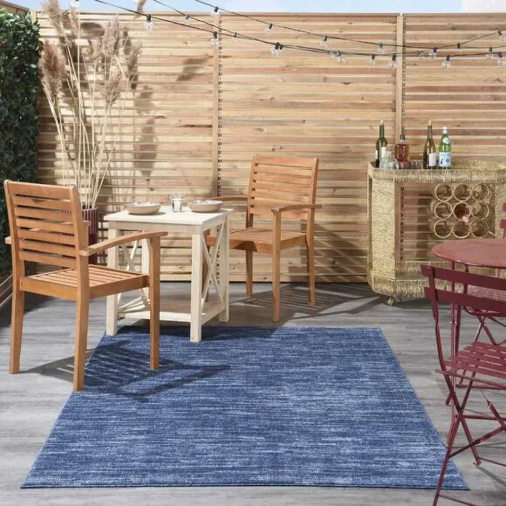 New 4 x 6ft Navy Blue Modern Area Rug, Durable Fabric Essentials Patio Carpet